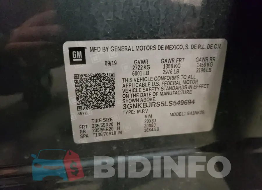 3GNKBJRS5LS549694 Photo# 13