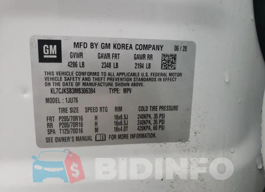 KL7CJKSB3MB306394 Photo# 14