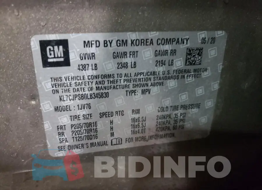 KL7CJPSB0LB345830 Photo# 12