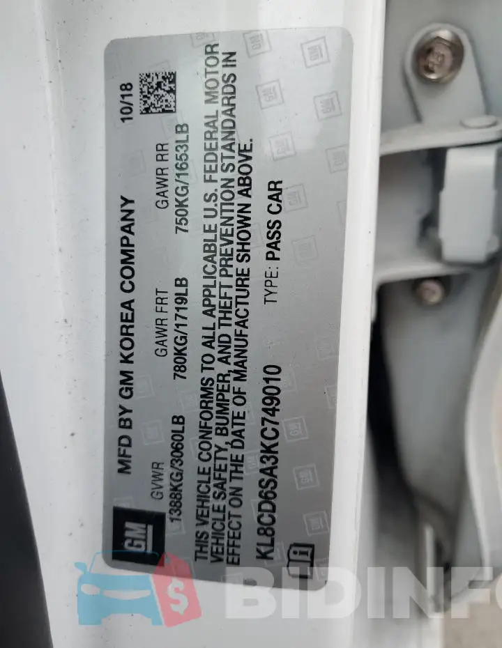 KL8CD6SA3KC749010 Photo# 12