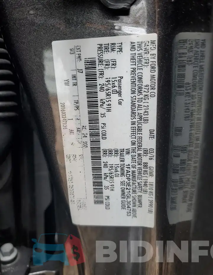 1FADP3E21GL304753 Photo# 12