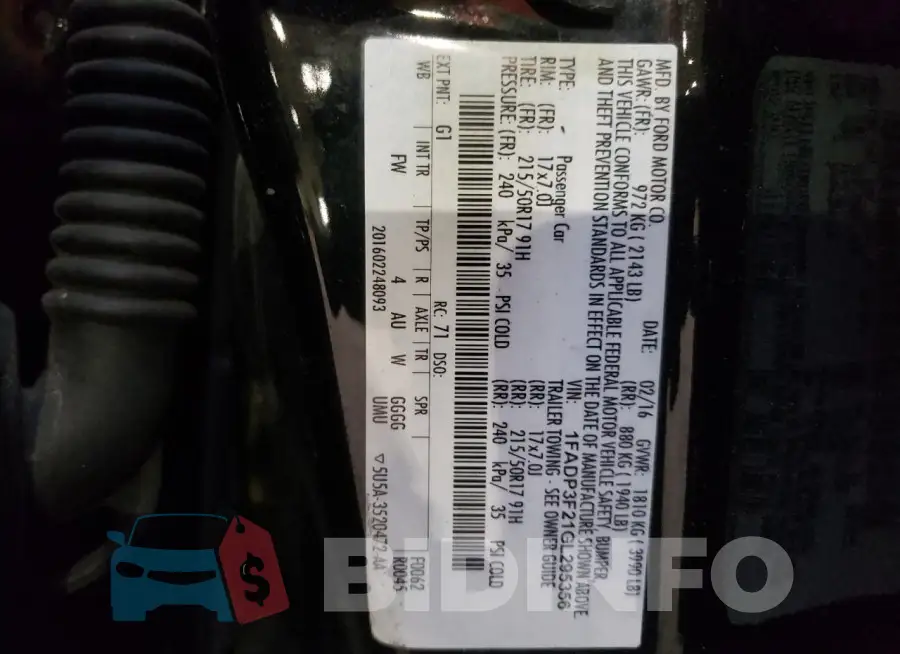 1FADP3F21GL295356 Photo# 13