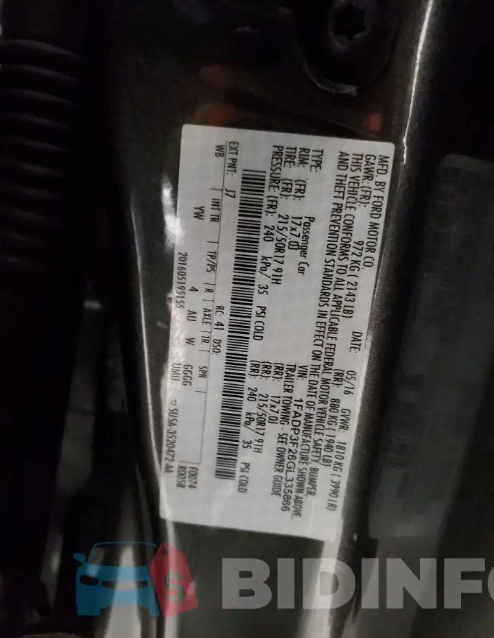 1FADP3F26GL335866 Photo# 12