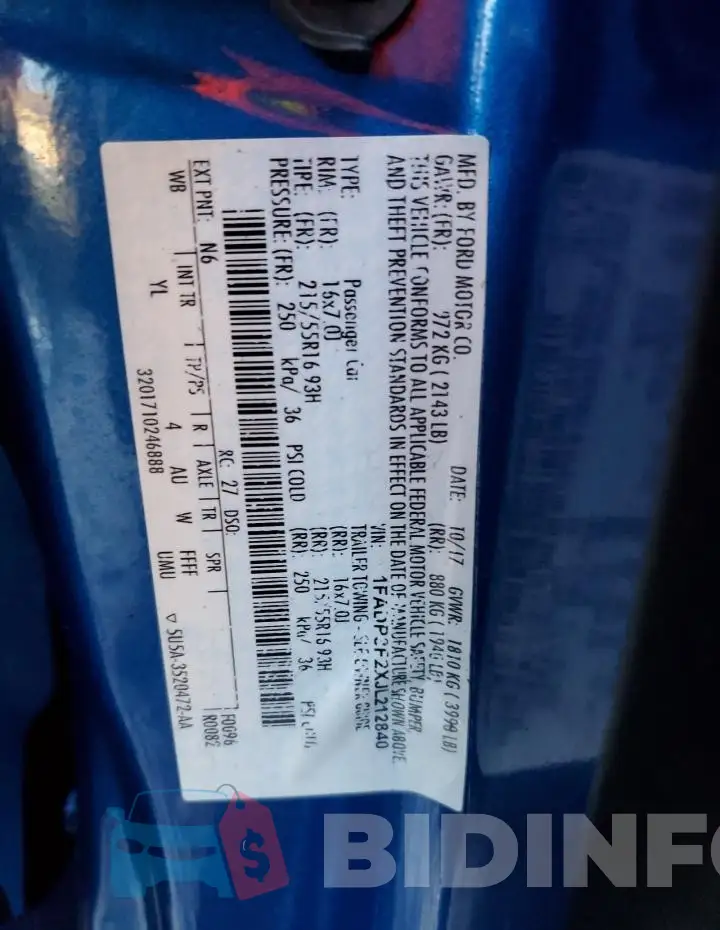 1FADP3F2XJL212840 Photo# 12