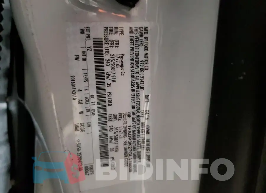 1FADP3K27GL316006 Photo# 12