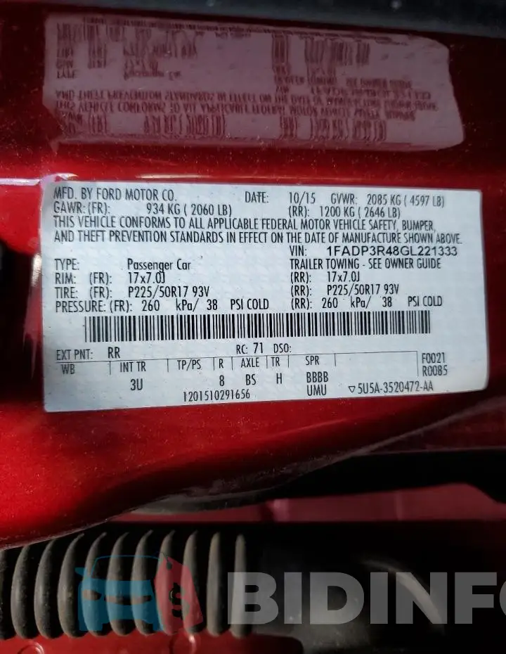 1FADP3R48GL221333 Photo# 12
