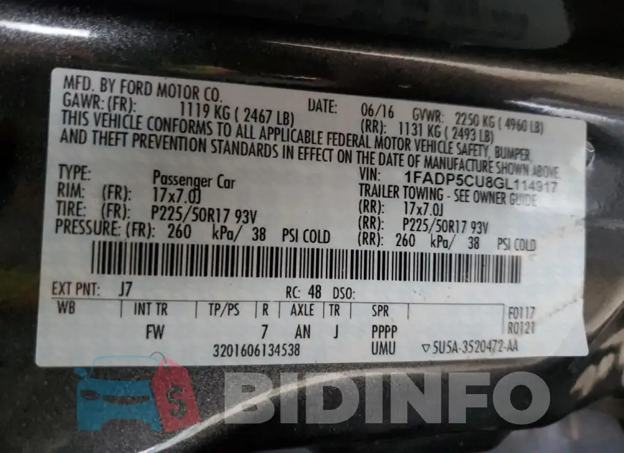 1FADP5CU8GL114917 Photo# 13