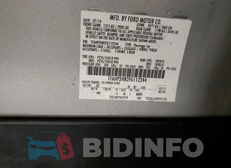 1FAHP2H82FG112244 Photo# 12