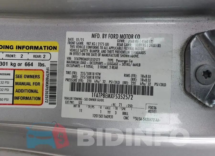 1FATP8EMXF5352572 Photo# 12