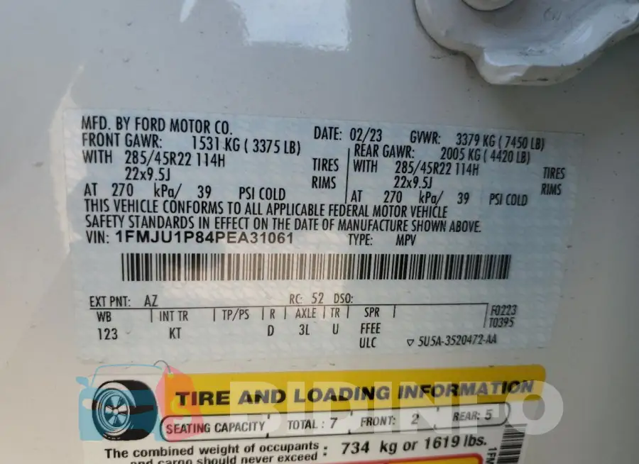 1FMJU1P84PEA31061 Photo# 13