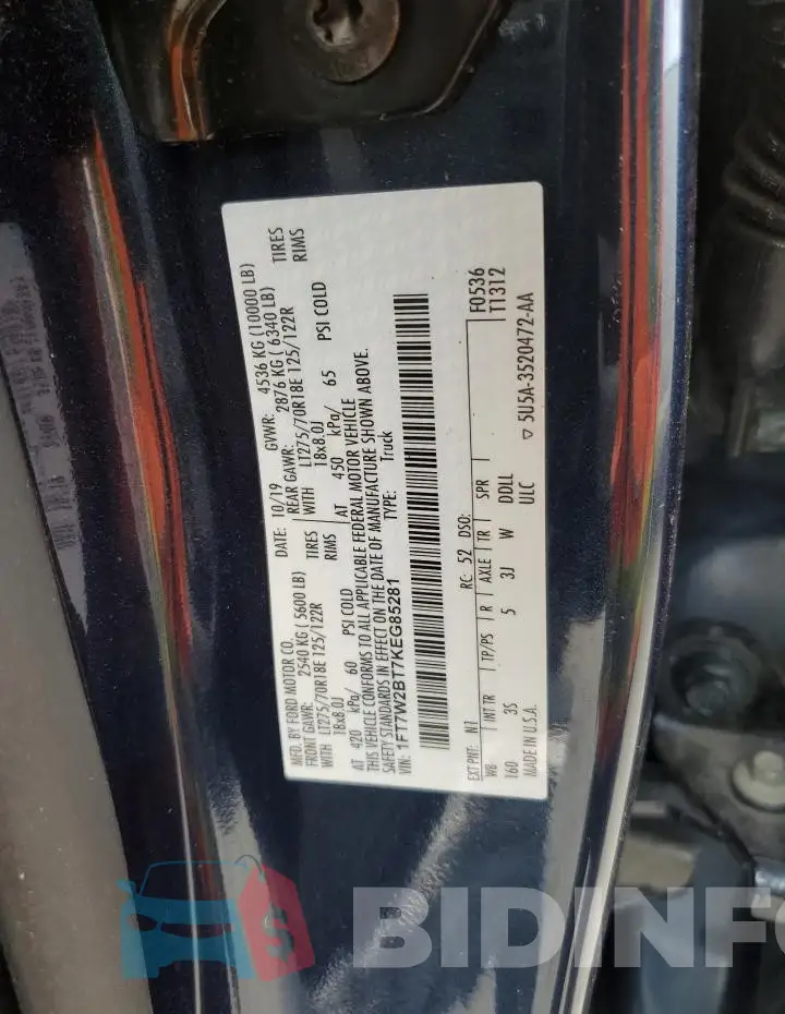 1FT7W2BT7KEG85281 Photo# 12
