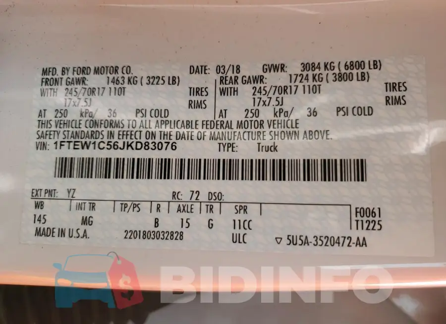 1FTEW1C56JKD83076 Photo# 12