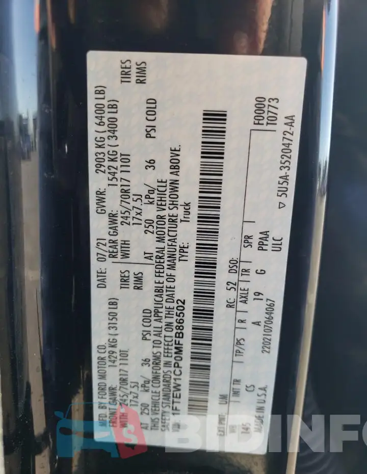 1FTEW1CP0MFB86502 Photo# 12