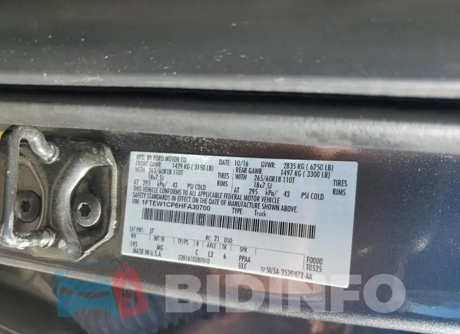 1FTEW1CP6HFA30700 Photo# 12