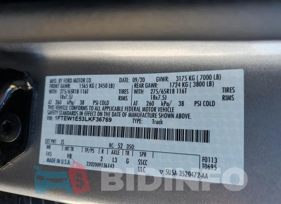 1FTEW1E53LKF36769 Photo# 13