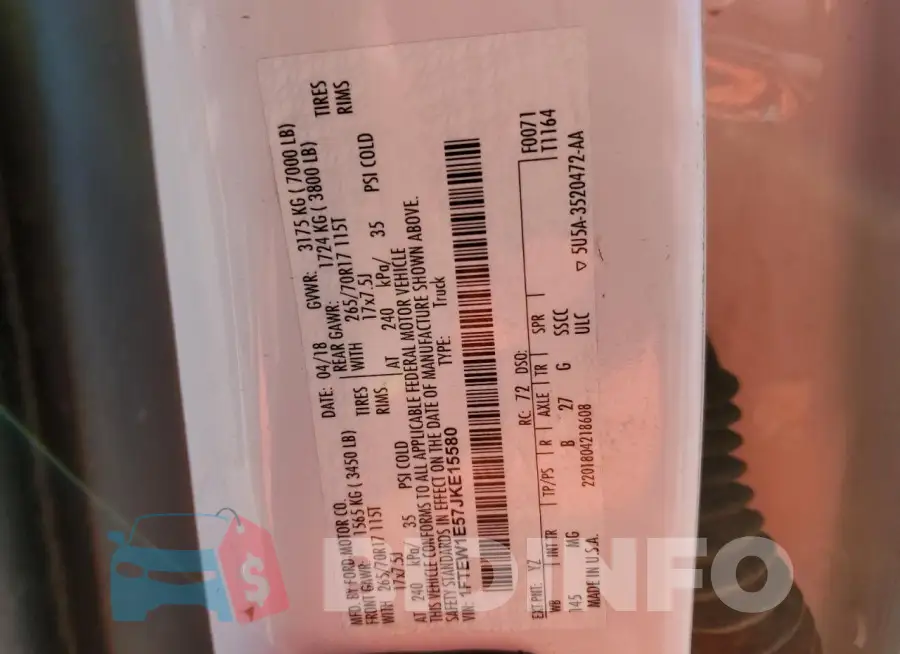 1FTEW1E57JKE15580 Photo# 12