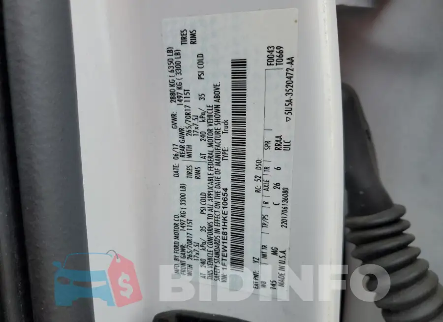 1FTEW1E81HKE10654 Photo# 12