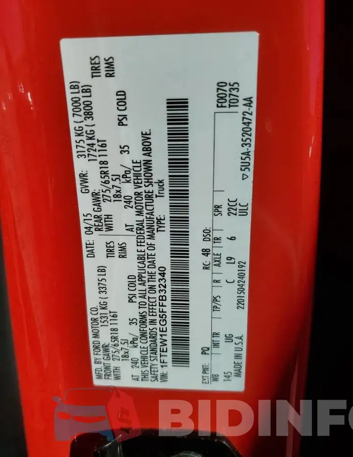 1FTEW1EG5FFB32340 Photo# 12