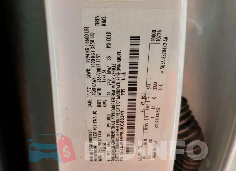 1FTEW1EP8JKC88341 Photo# 12
