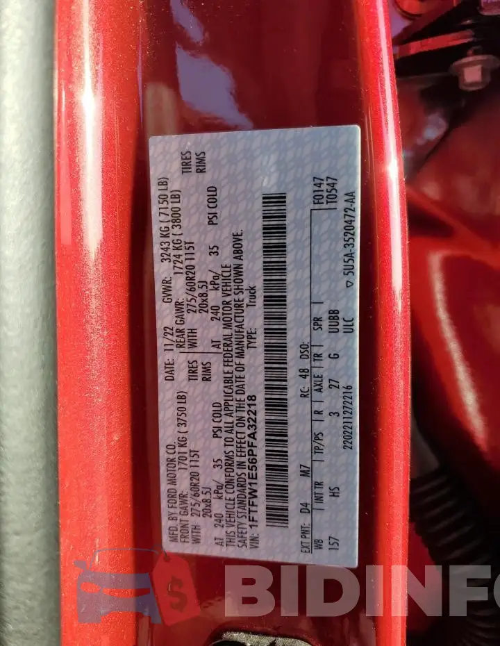 1FTFW1E56PFA32218 Photo# 12