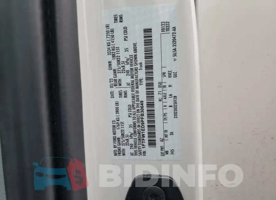 1FTFW1ED9PFB30649 Photo# 12