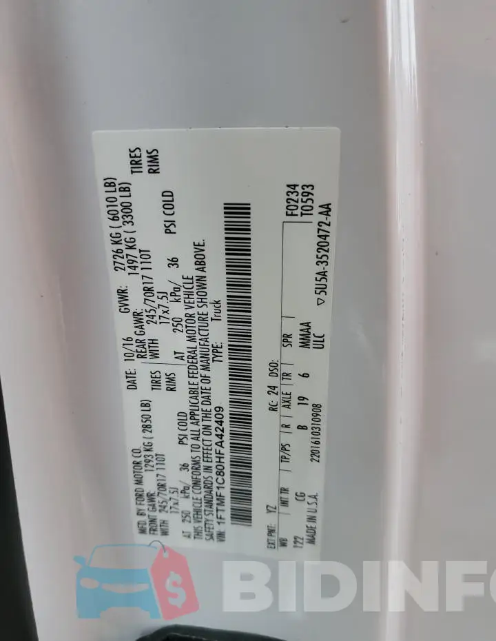 1FTMF1C80HFA42409 Photo# 12