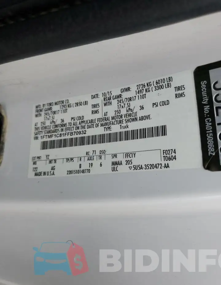 1FTMF1C81FFB70932 Photo# 12