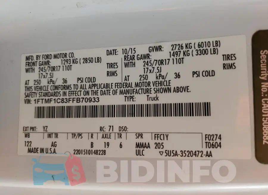 1FTMF1C83FFB70933 Photo# 12