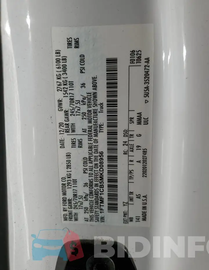 1FTMF1CB5MKD08956 Photo# 12