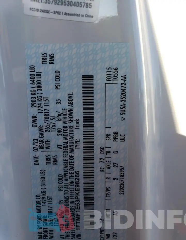 1FTMF1E53PKE98266 Photo# 12