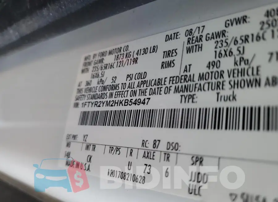 1FTYR2YM2HKB54947 Photo# 14
