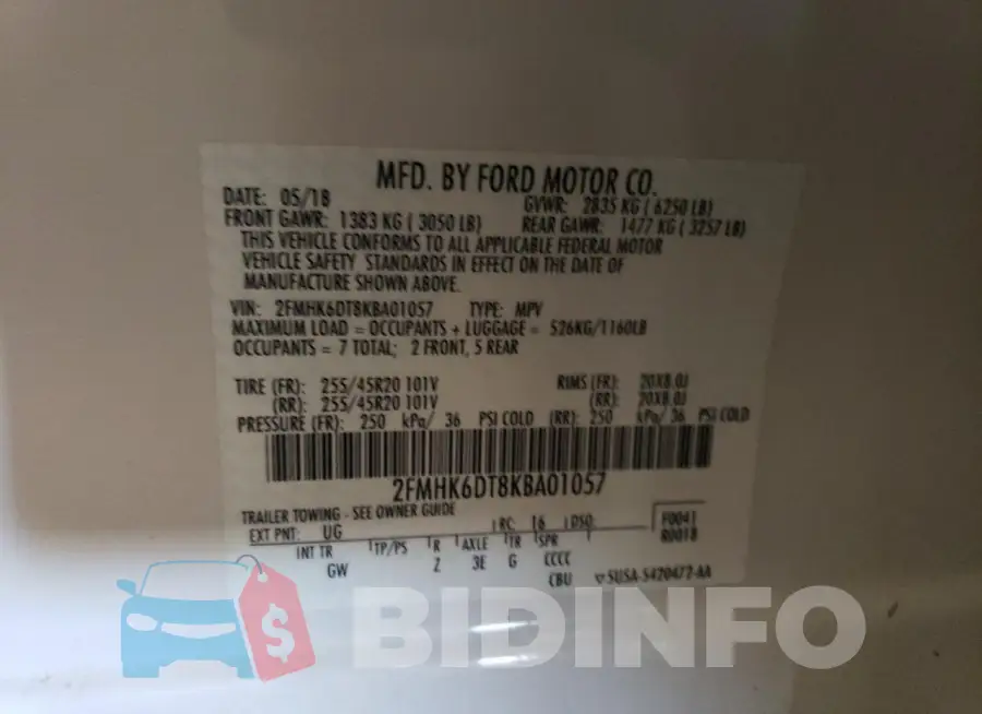 2FMHK6DT8KBA01057 Photo# 13