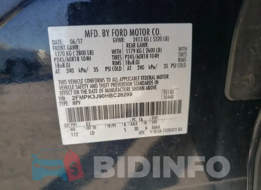 2FMPK3J90HBC28299 Photo# 14