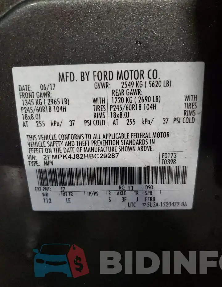 2FMPK4J82HBC29287 Photo# 12