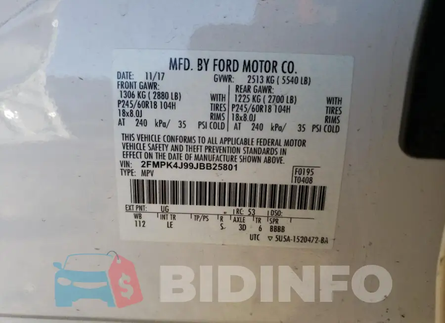 2FMPK4J99JBB25801 Photo# 12