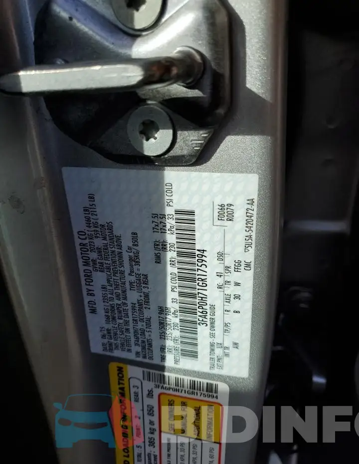 3FA6P0H71GR175994 Photo# 12