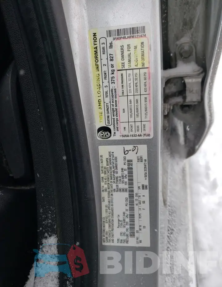 3FADP4BJ4FM121474 Photo# 12