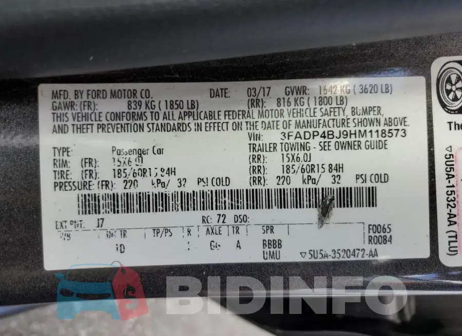 3FADP4BJ9HM118573 Photo# 12