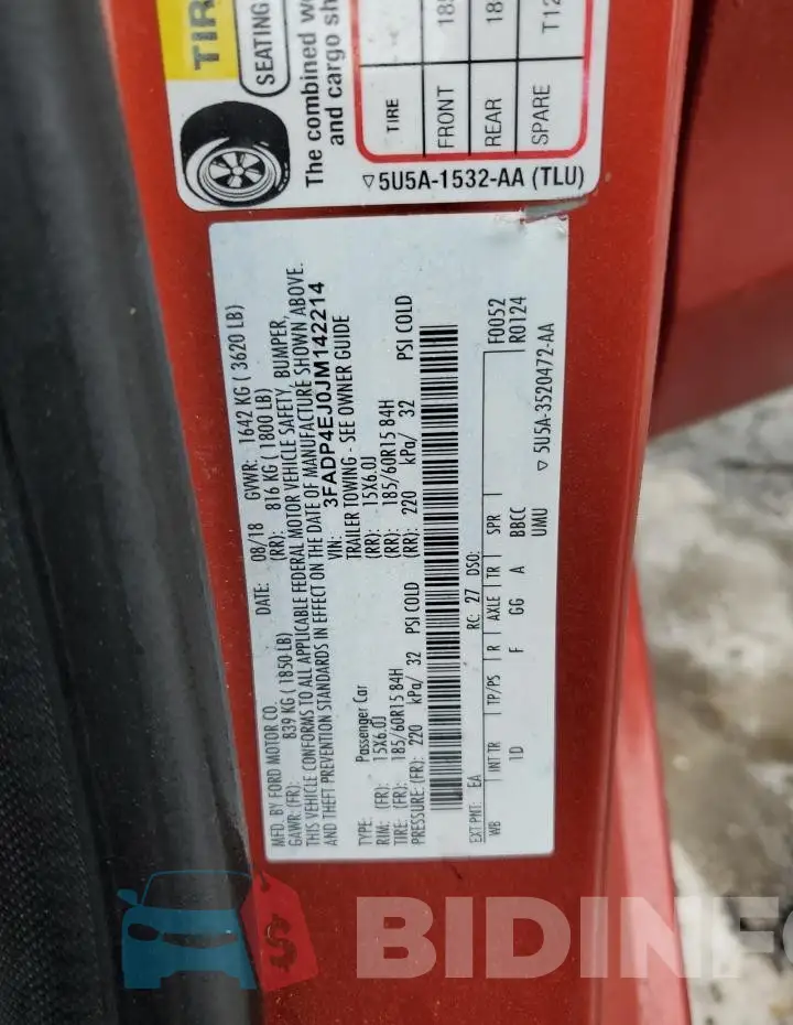 3FADP4EJ0JM142214 Photo# 13