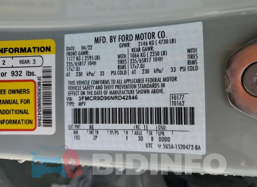 3FMCR9D96NRD42846 Photo# 14