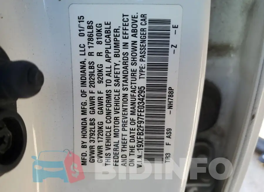 19XFB2F97FE034295 Photo# 12