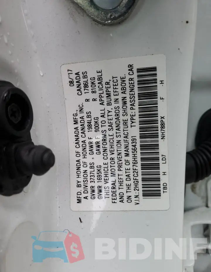 2HGFC2F76HH564391 Photo# 12