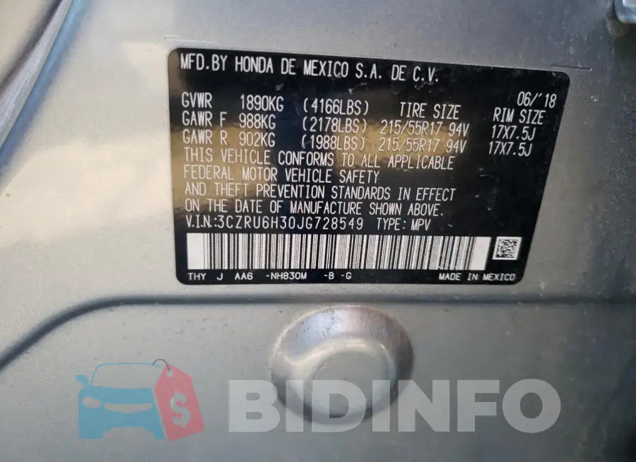 3CZRU6H30JG728549 Photo# 12