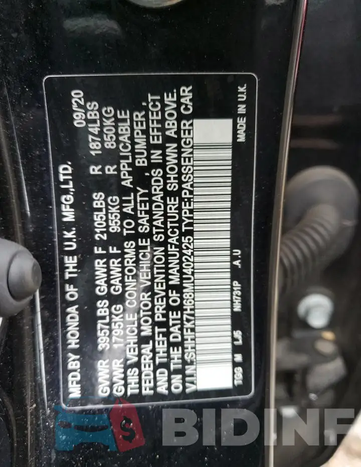 SHHFK7H68MU402425 Photo# 12