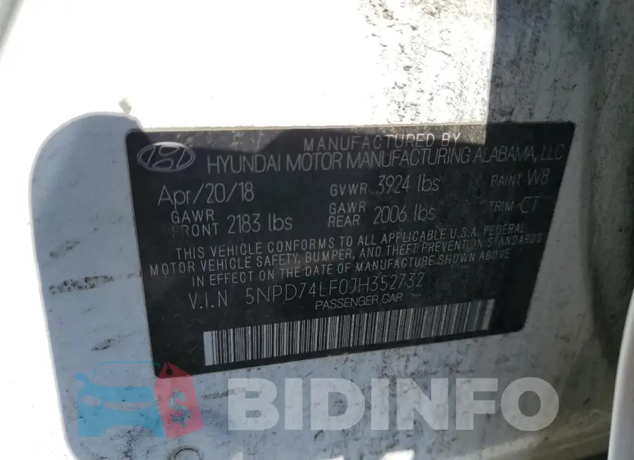 5NPD74LF0JH352732 Photo# 12