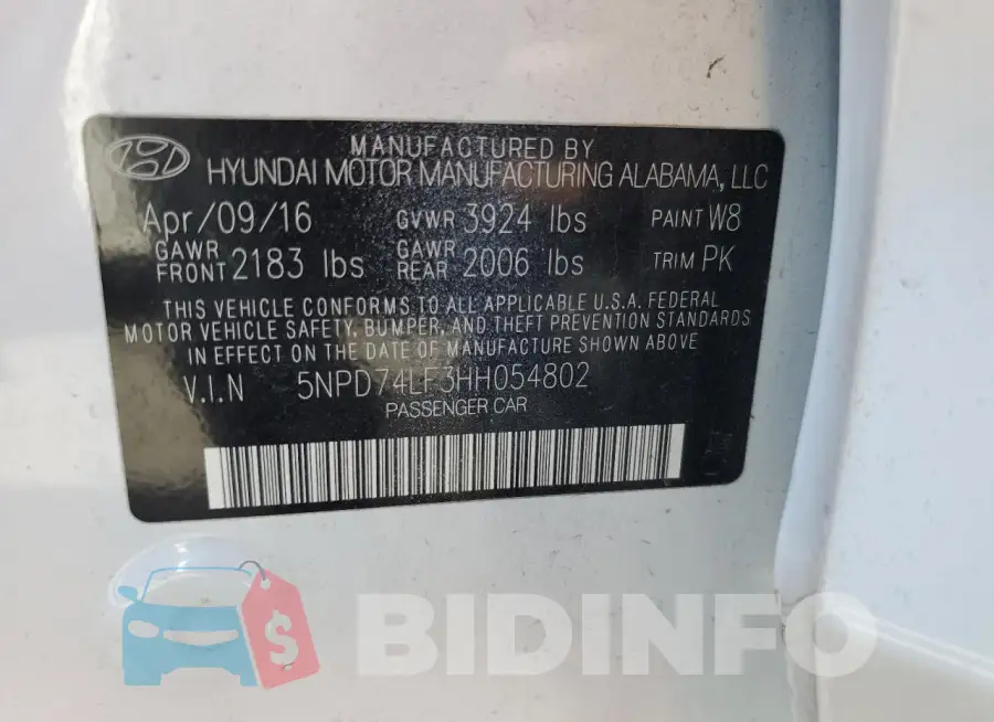 5NPD74LF3HH054802 Photo# 12