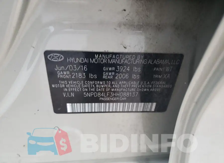 5NPD84LF3HH088137 Photo# 12