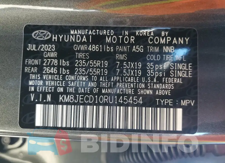 KM8JECD10RU145454 Photo# 12