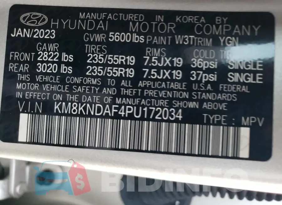 KM8KNDAF4PU172034 Photo# 13