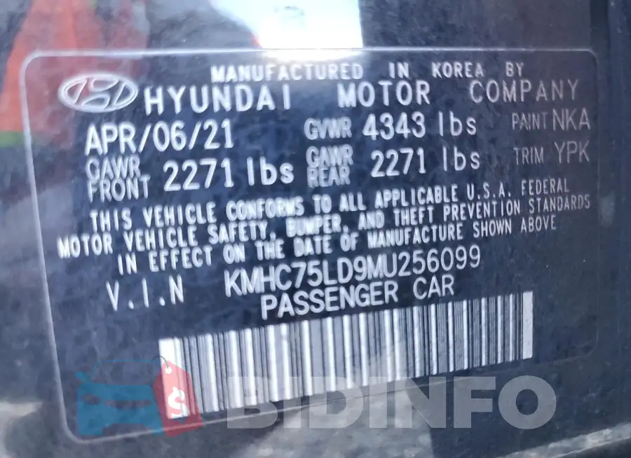 KMHC75LD9MU256099 Photo# 13